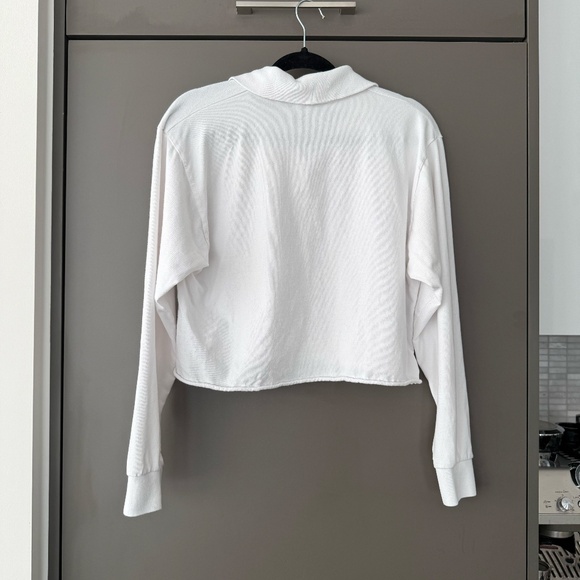 Brandy Melville Jones Sweatshirt White Polo Long Sleeve Top - Picture 6 of 7